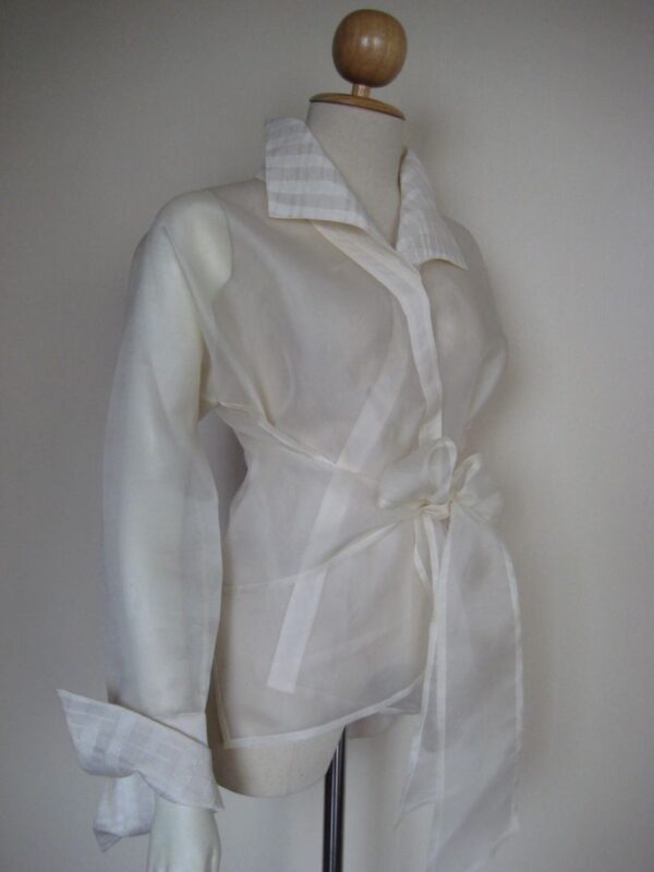 Sexi Sheer Silk Organza Wrap Blouse