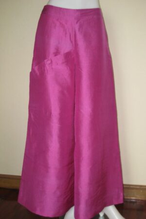 Wide Leg Pant with Front Pocket and Covered Button